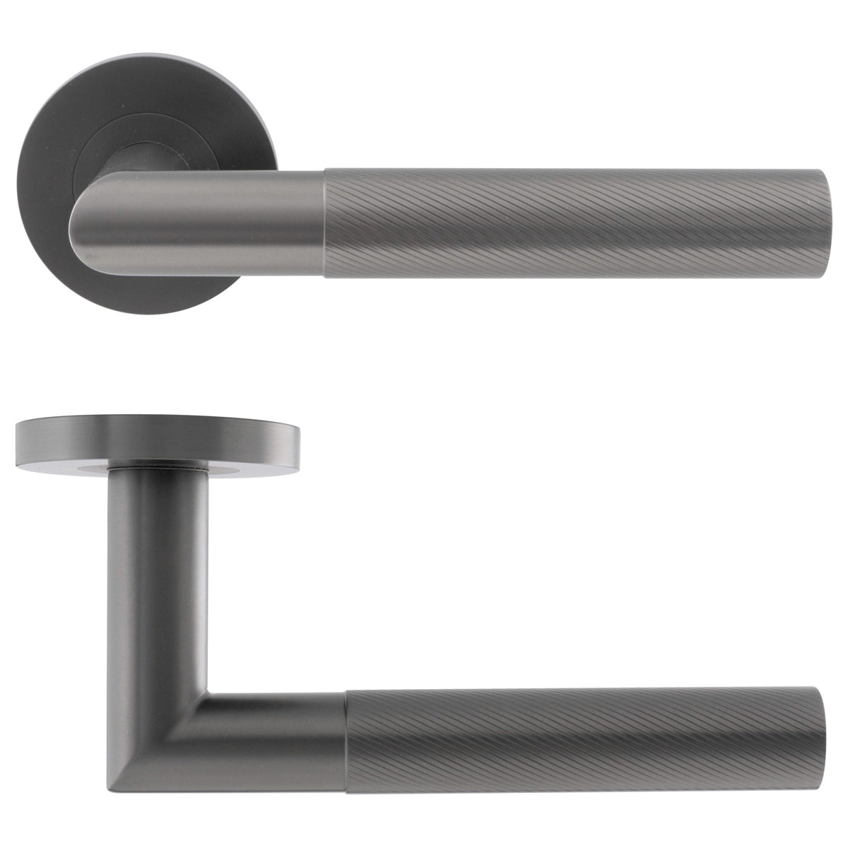 ECLIPSE REVOLVE LEVER HANDLE+ROSE D52x136 SS304 DBZ by FRISCO UK SALES LTD