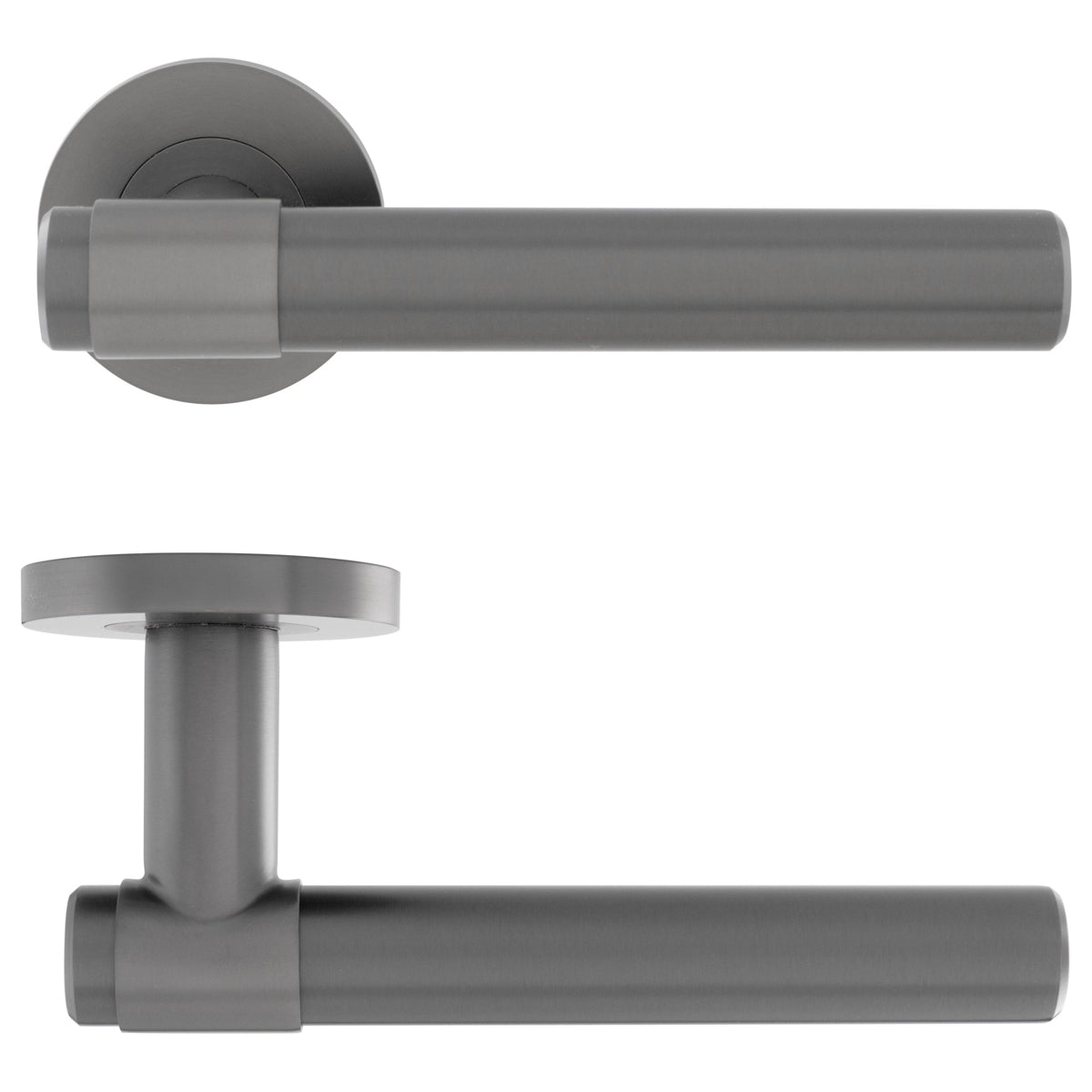 ECLIPSE COLLARED LEVER HANDLE+ROSE D52x139 SS304 DBZ by FRISCO UK SALES LTD