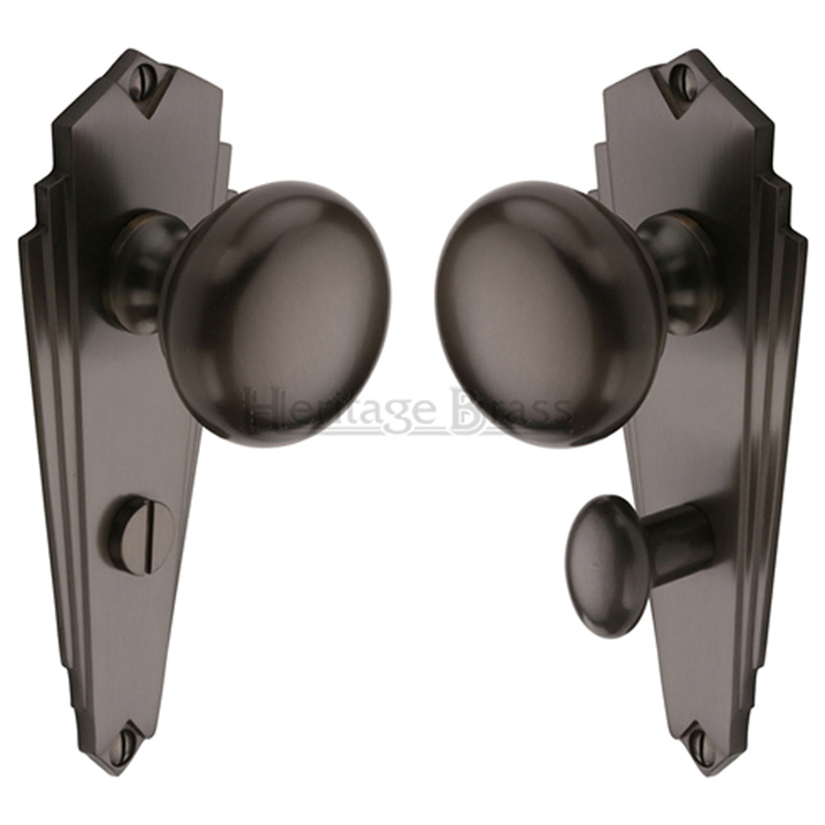 Broadway Mortice Knob on Plate – Bathroom Set Matt Bronze (DHM417A)