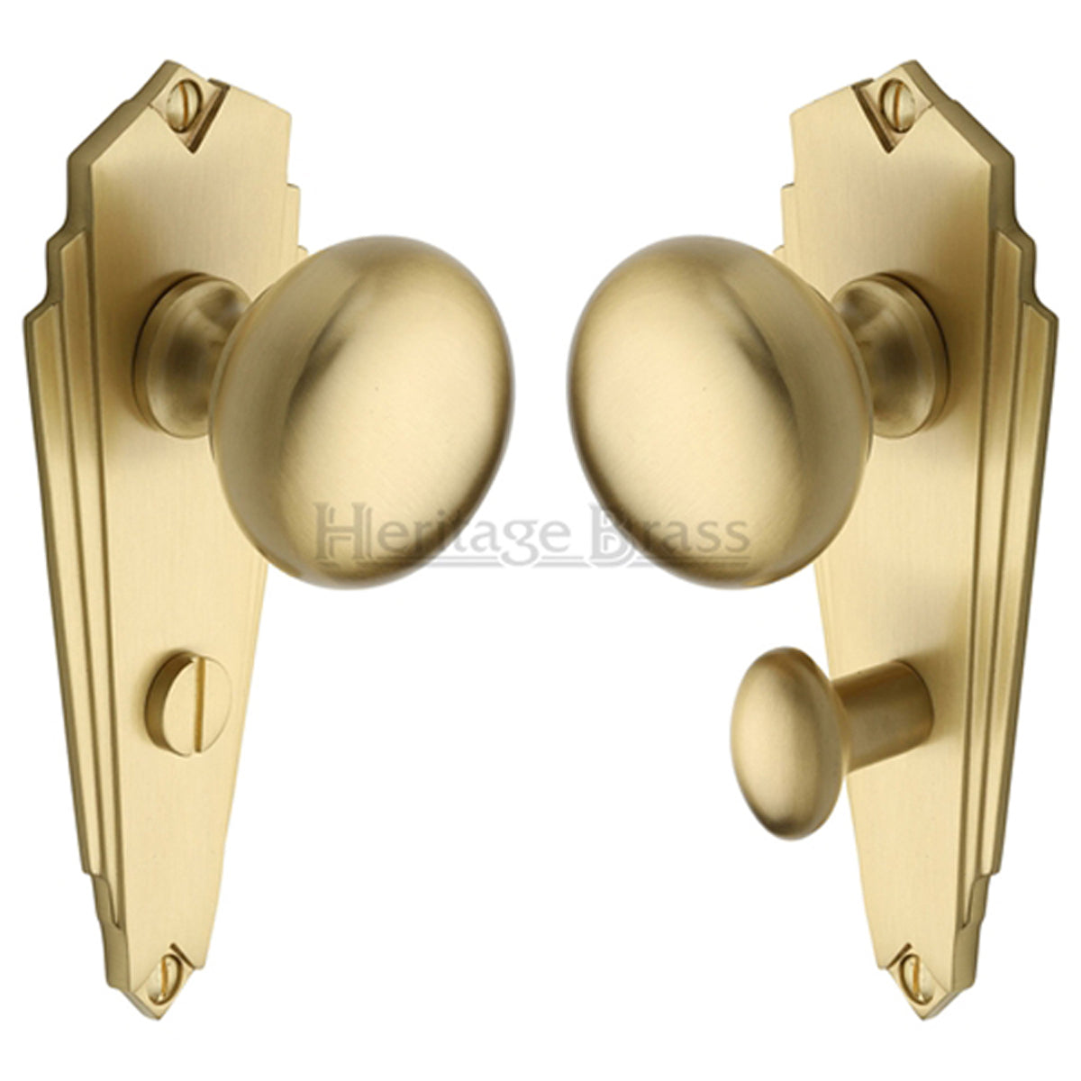Broadway Mortice Knob on Plate – Bathroom Set Satin Brass (DHM417B)