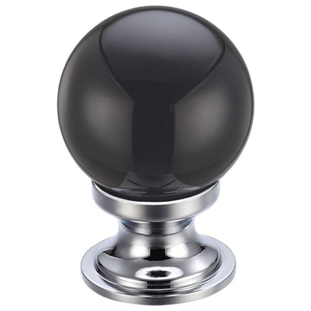 F&B GLASS KNOB BALL D25 PCP/BLK