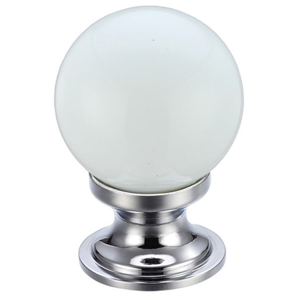 F&B GLASS KNOB BALL D25 PCP/WHI