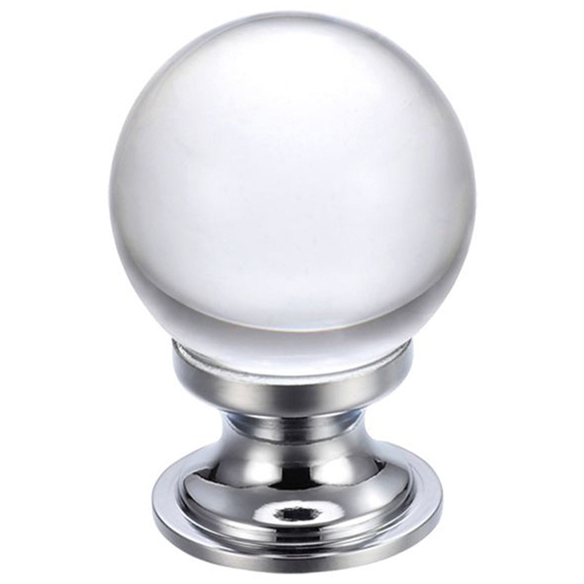 F&B GLASS KNOB BALL D30 PCP/CLR