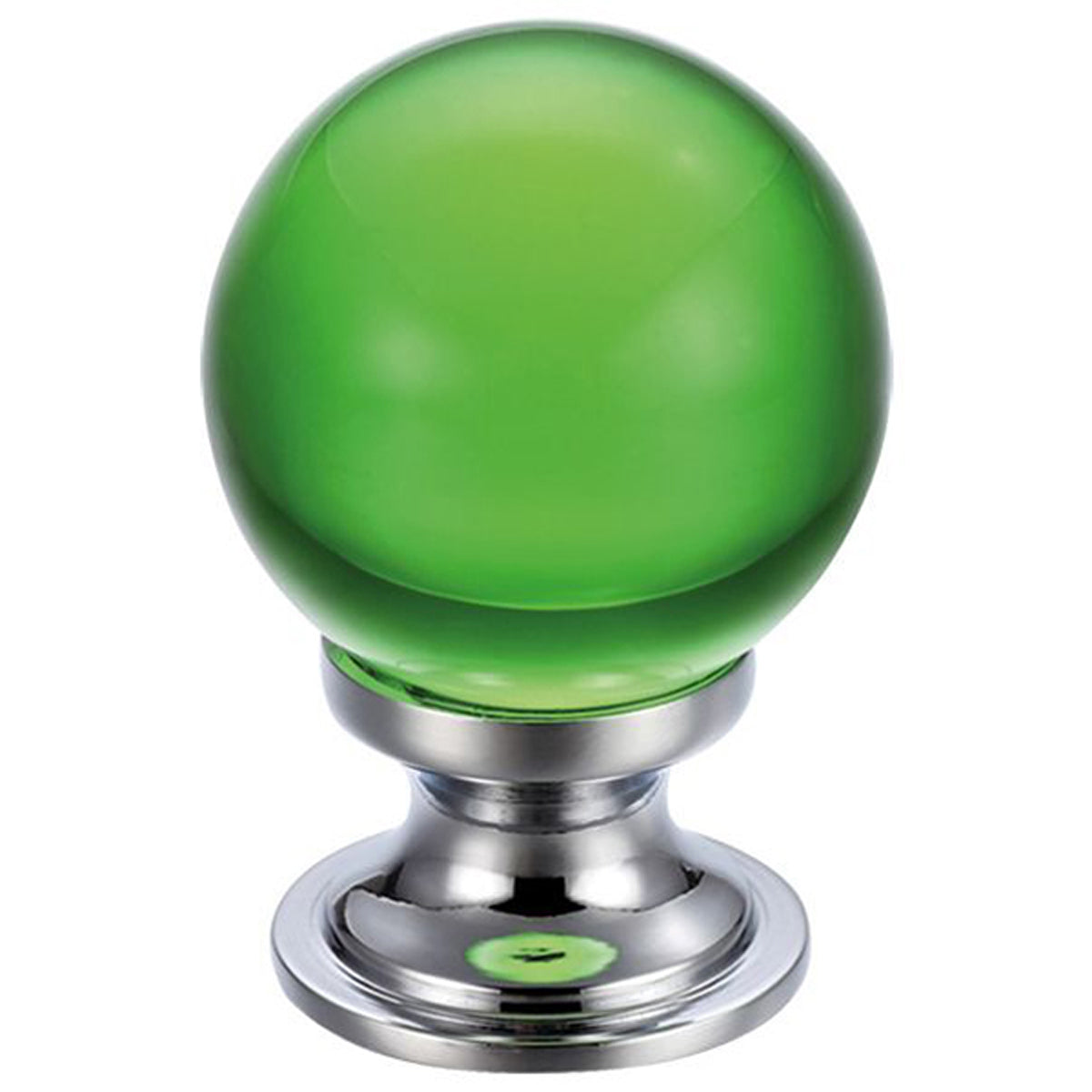F&B GLASS KNOB BALL D30 PCP/GRN