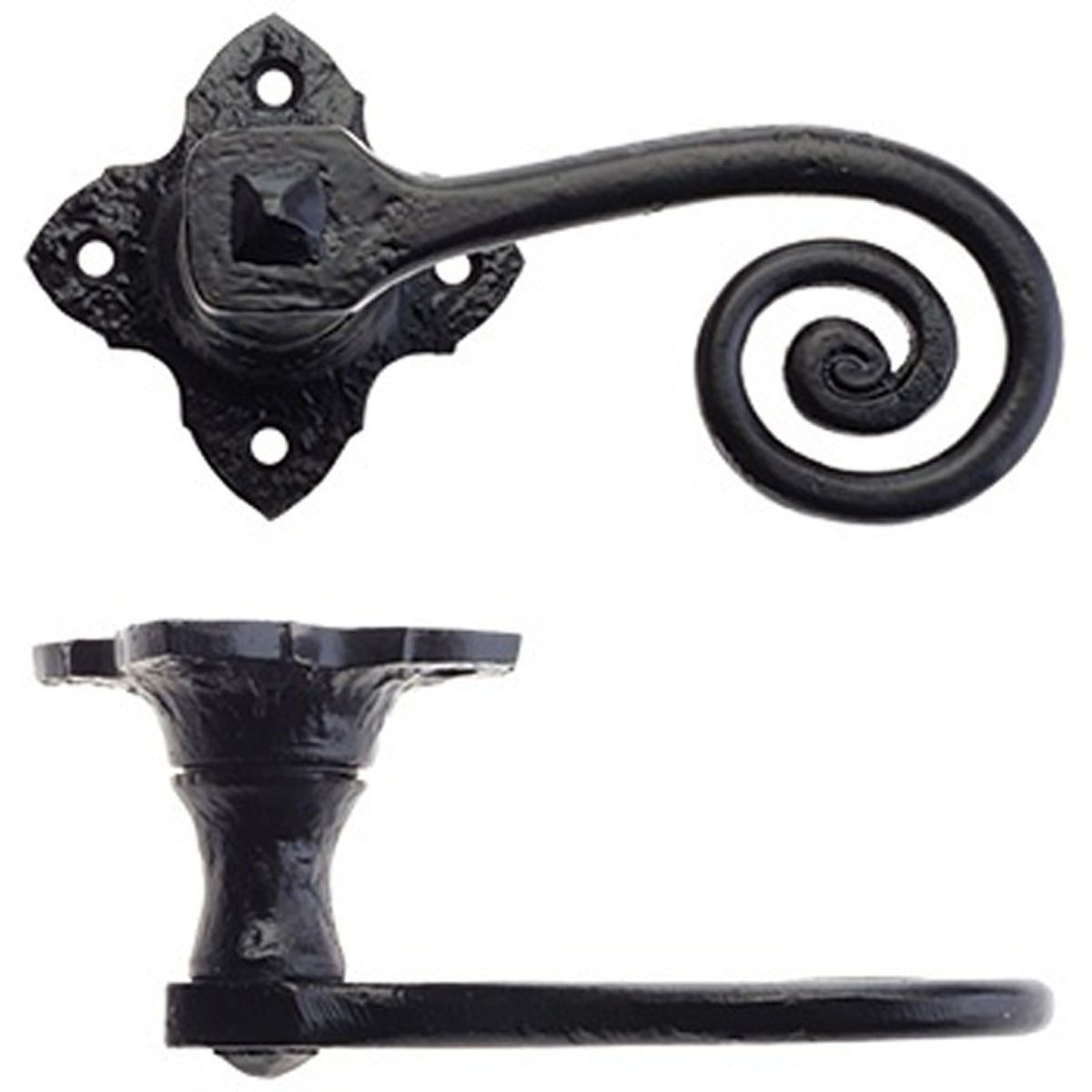 FOX CURLY LEVER HANDLE SQU 74 BLK