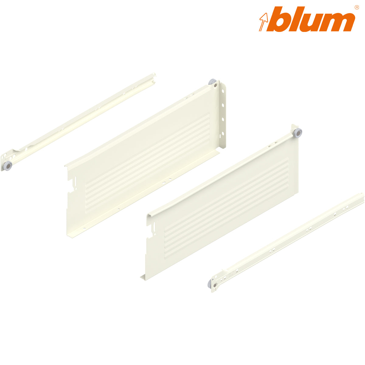 BLUM METABOX STEEL SIDE DRAWER RUNNER H SE 25KG 150x400 CRM PR by JULIUS BLUM UK LTD