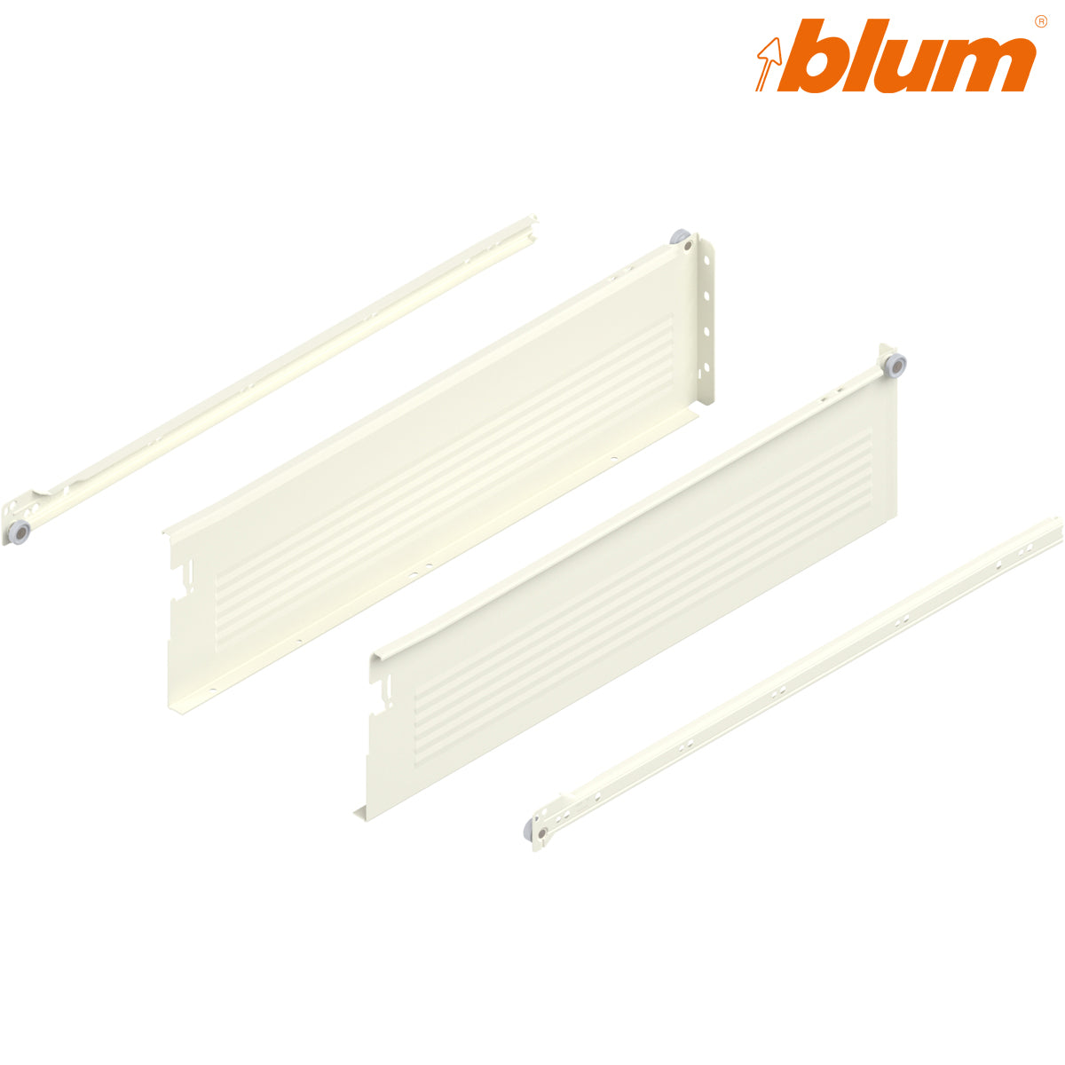 BLUM METABOX STEEL SIDE DRAWER RUNNER H SE 25KG 150x550 CRM PR by JULIUS BLUM UK LTD