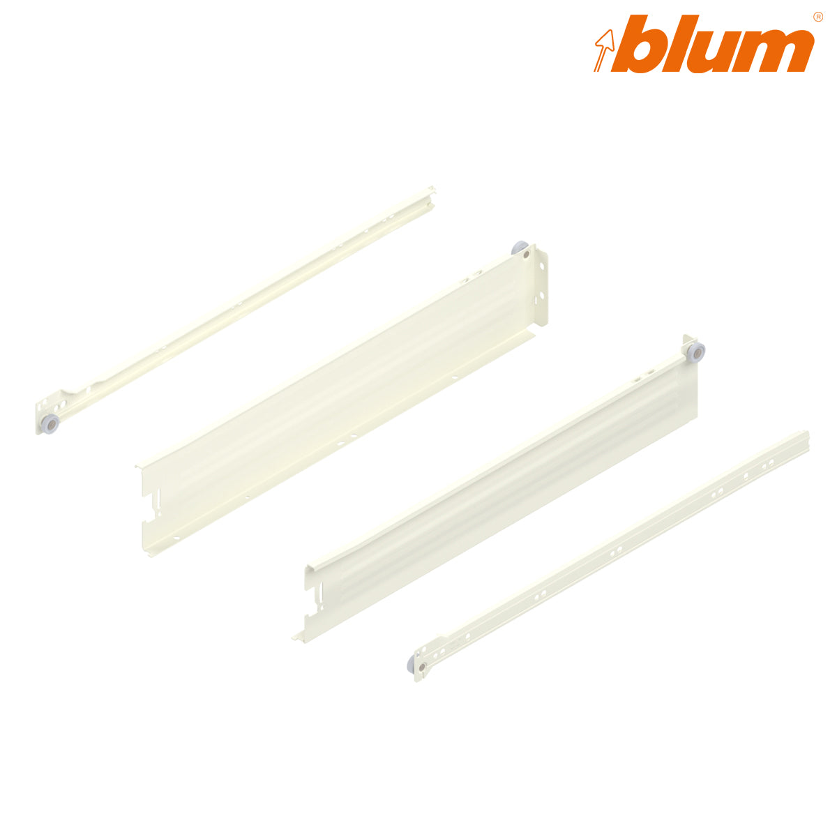 BLUM METABOX STEEL SIDE DRAWER RUNNER M SE 25KG 086x500 CRM PR by JULIUS BLUM UK LTD