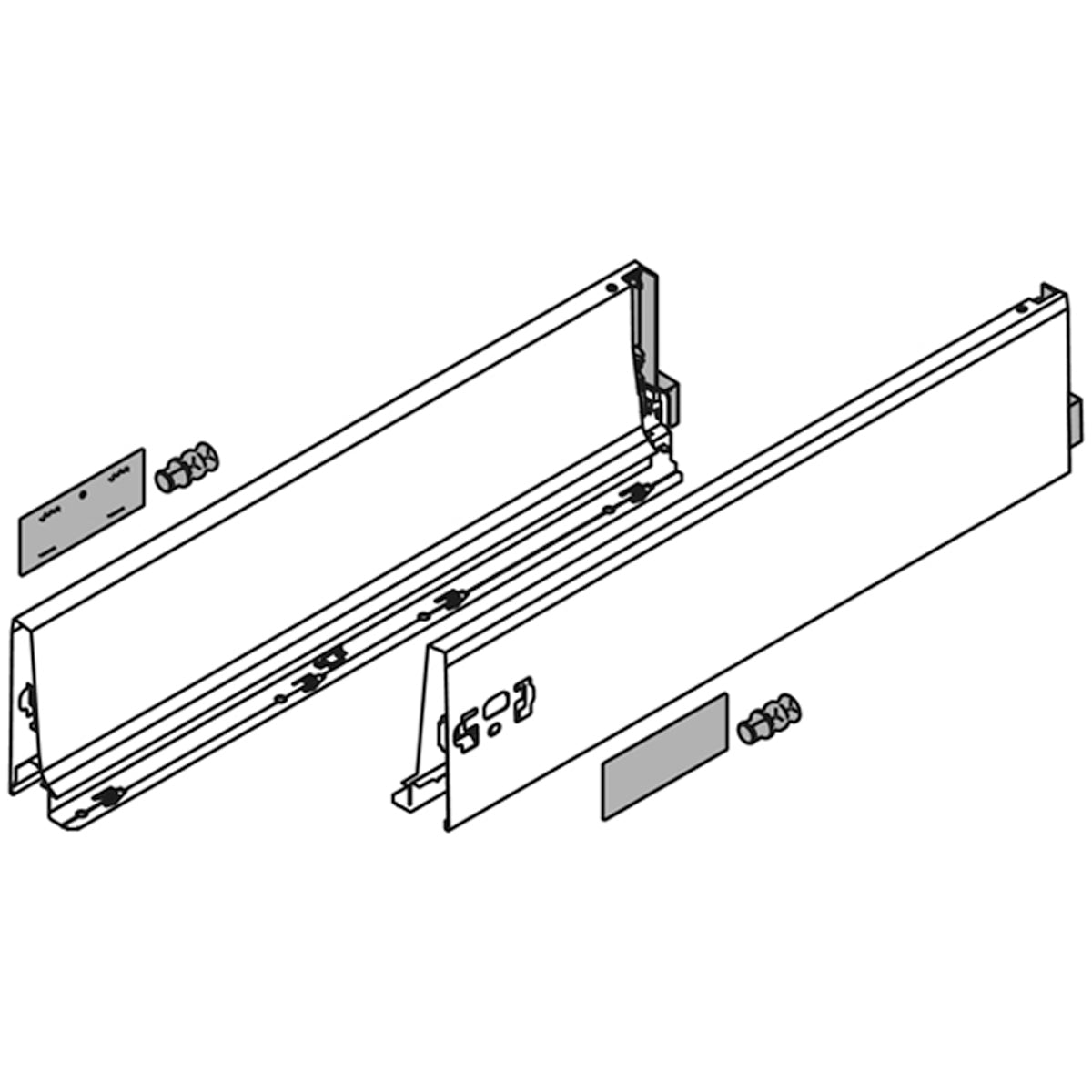 BLUM ANTARO DRAWER SIDE K 115x350 GRY PR