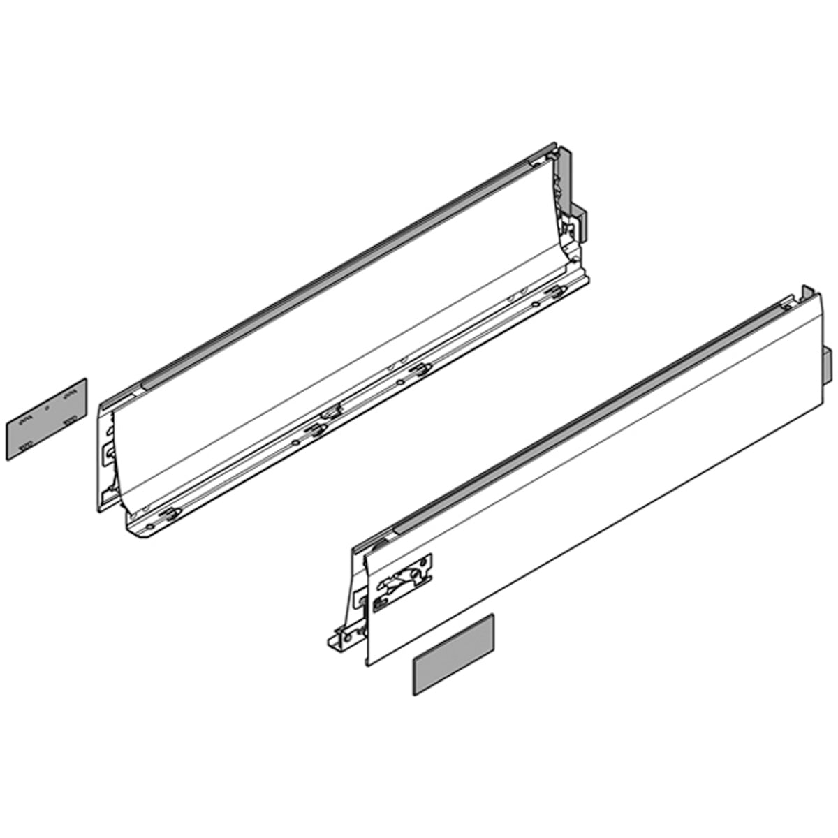 BLUM INTIVO TANDEMBOX DRAWER SIDE L 101x650 BLK PR