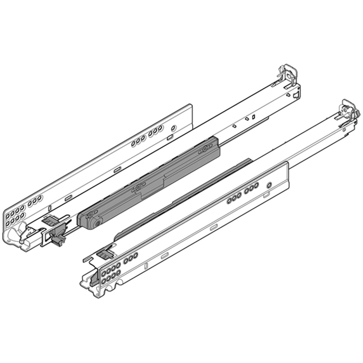 BLUM MOVENTO TIP-ON DRAWER RUNNER FE 70KG 450 PR