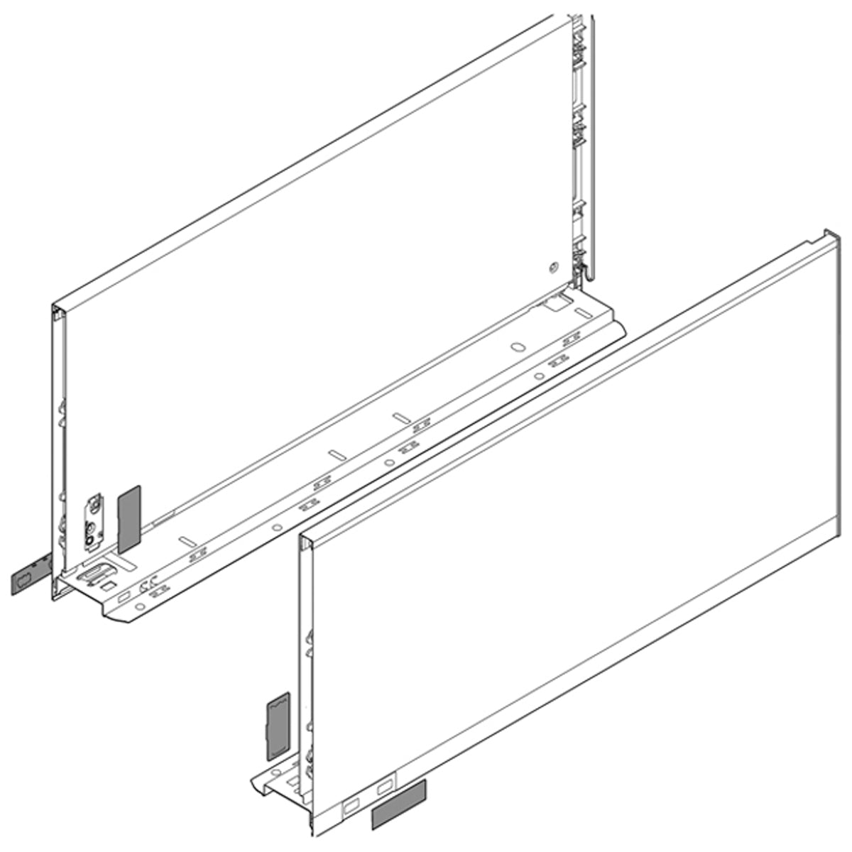 Blum Legrabox Pure Drawer Side F 241x550mm | Silk White | Pair