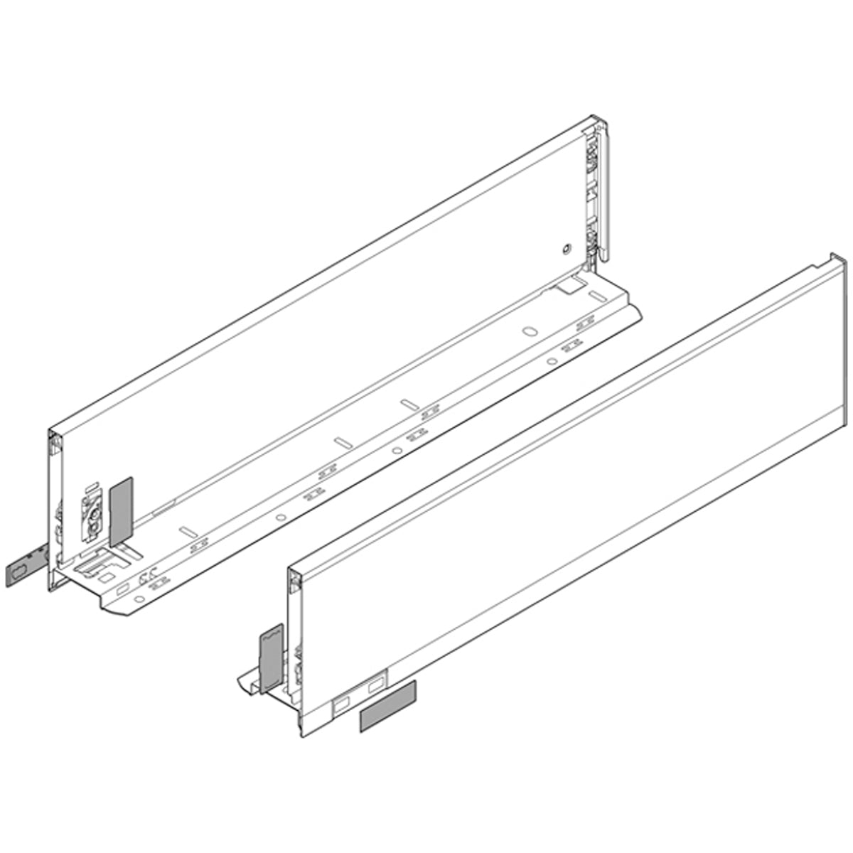 Blum Legrabox Pure Drawer Side K 129x550mm | Carbon Black Matt | Pair