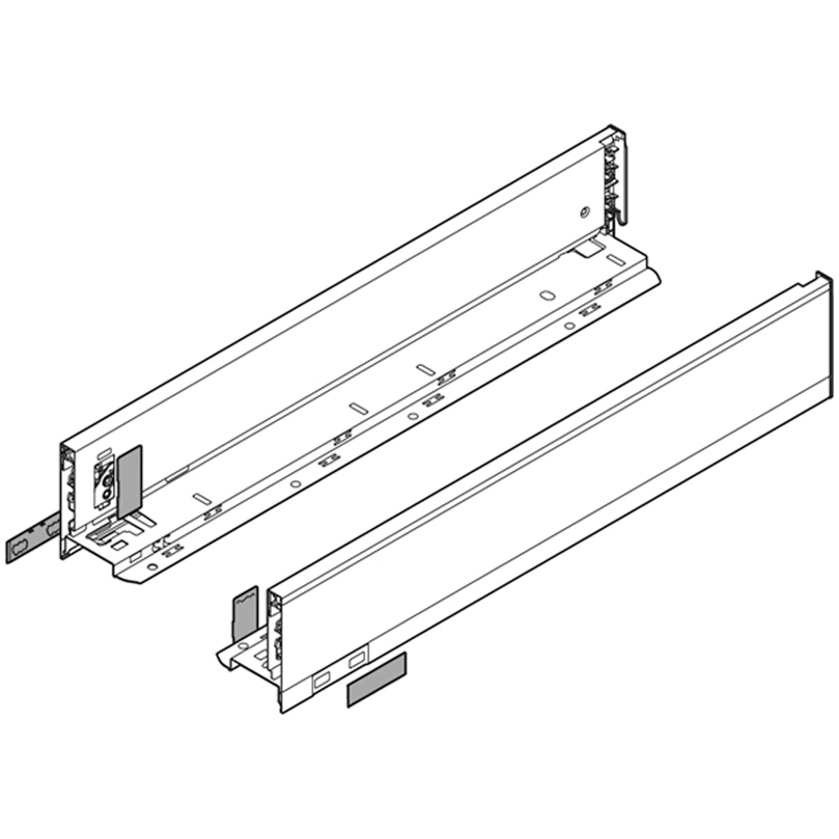 Blum Legrabox Pure Drawer Side M 91x350mm | Stainless Steel | Pair