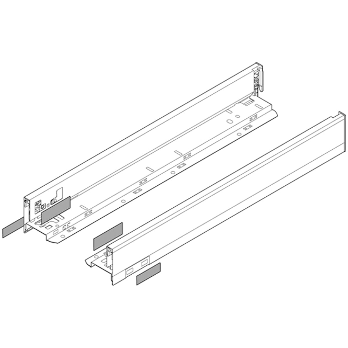 Blum Legrabox Pure Drawer Side N 67x450mm | Stainless Steel | Pair