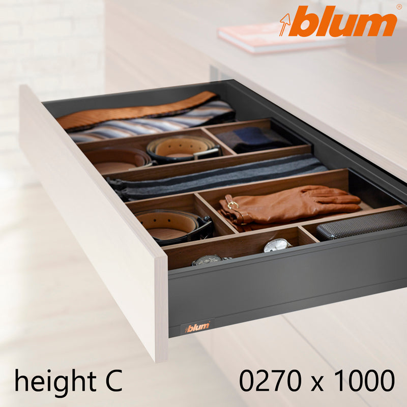 BLUM LEGRABOX DRAWER C SET SOFT CLOSE STANDARD 40KG 270x1000 OGY by JULIUS BLUM UK LTD