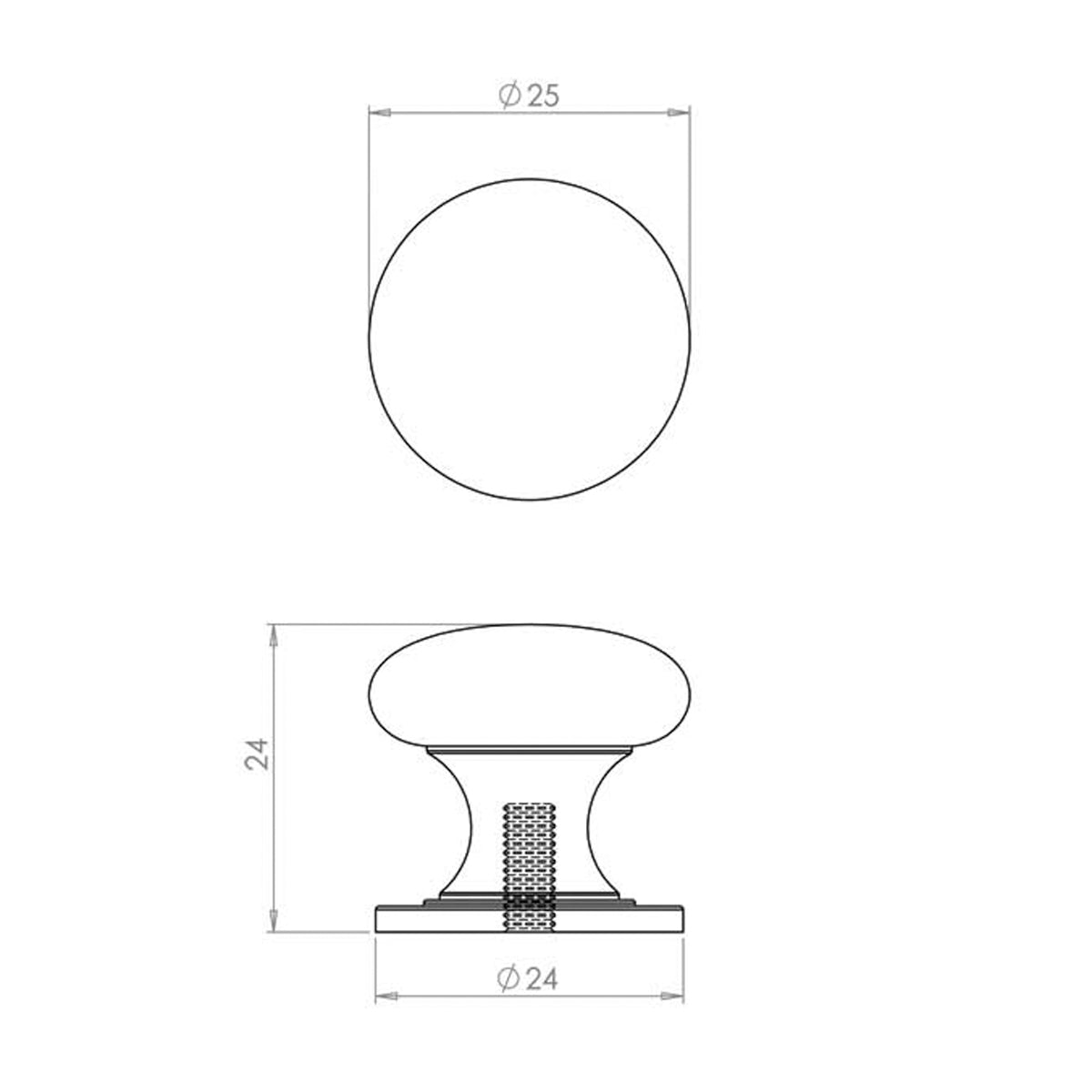 CUPBOARD KNOB D25x24xD24 SNP