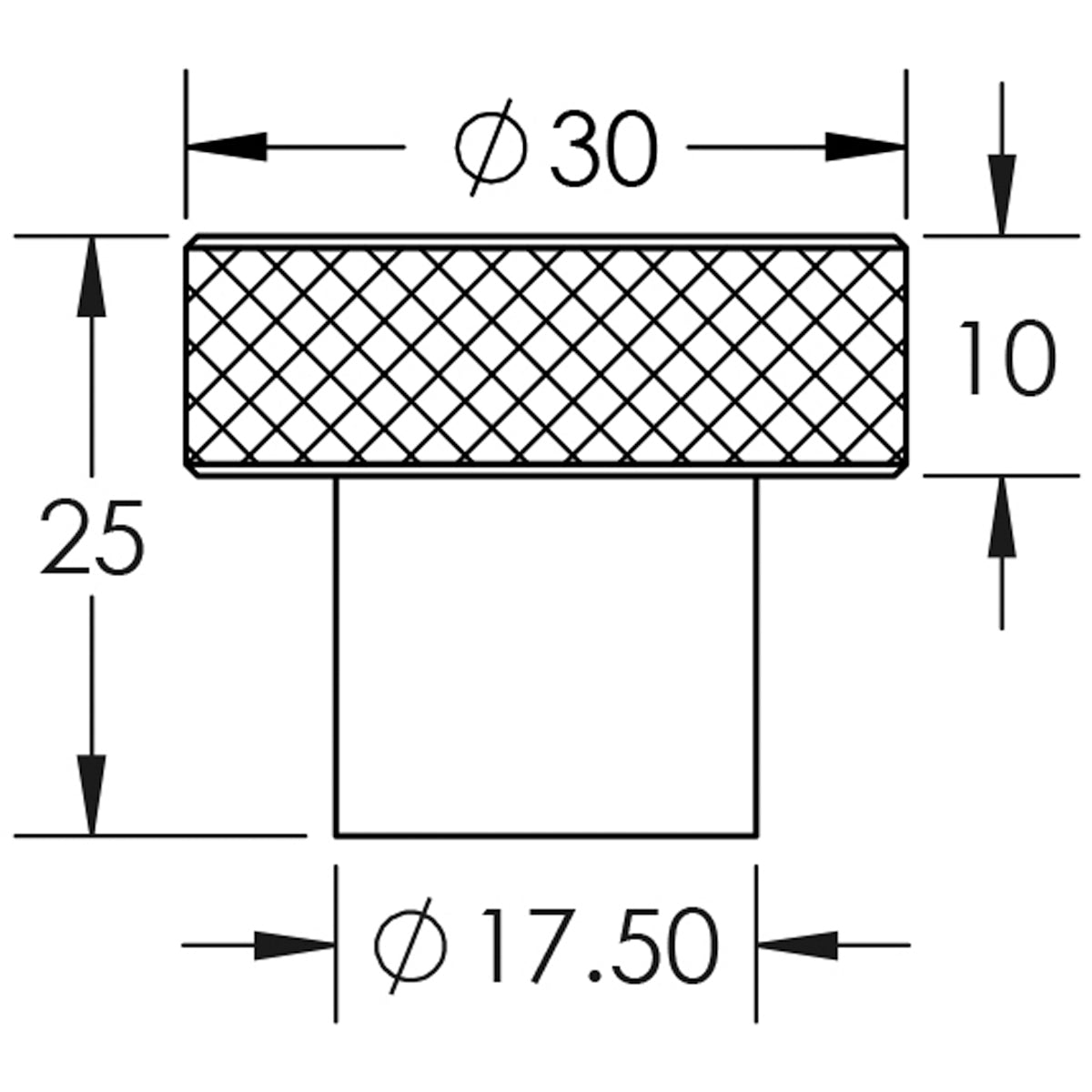 WENLOCK CUPBOARD KNOB D30x25 ABR