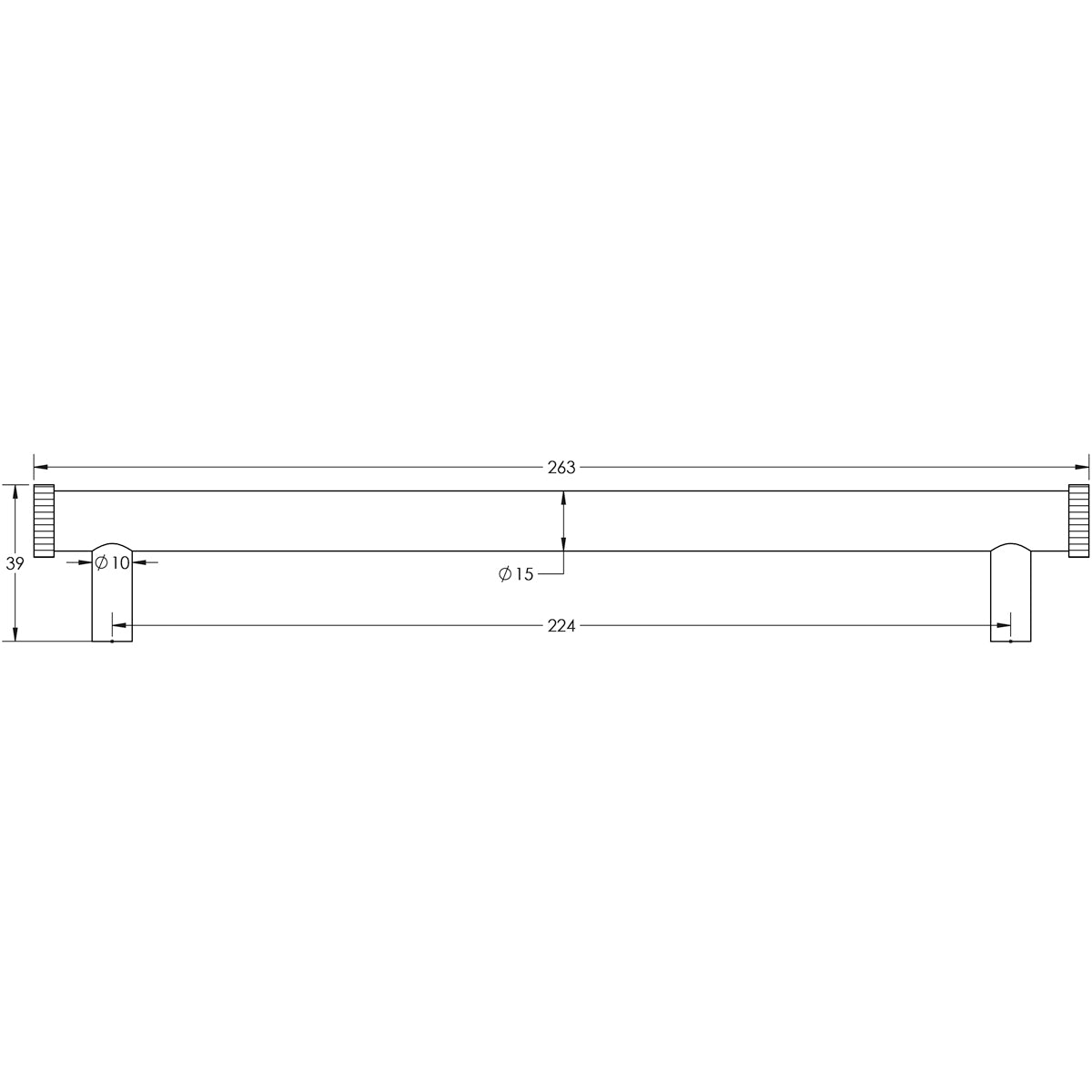 HOXTON THAXTED CABINET HANDLE 224HC 263x39x15 DBZ