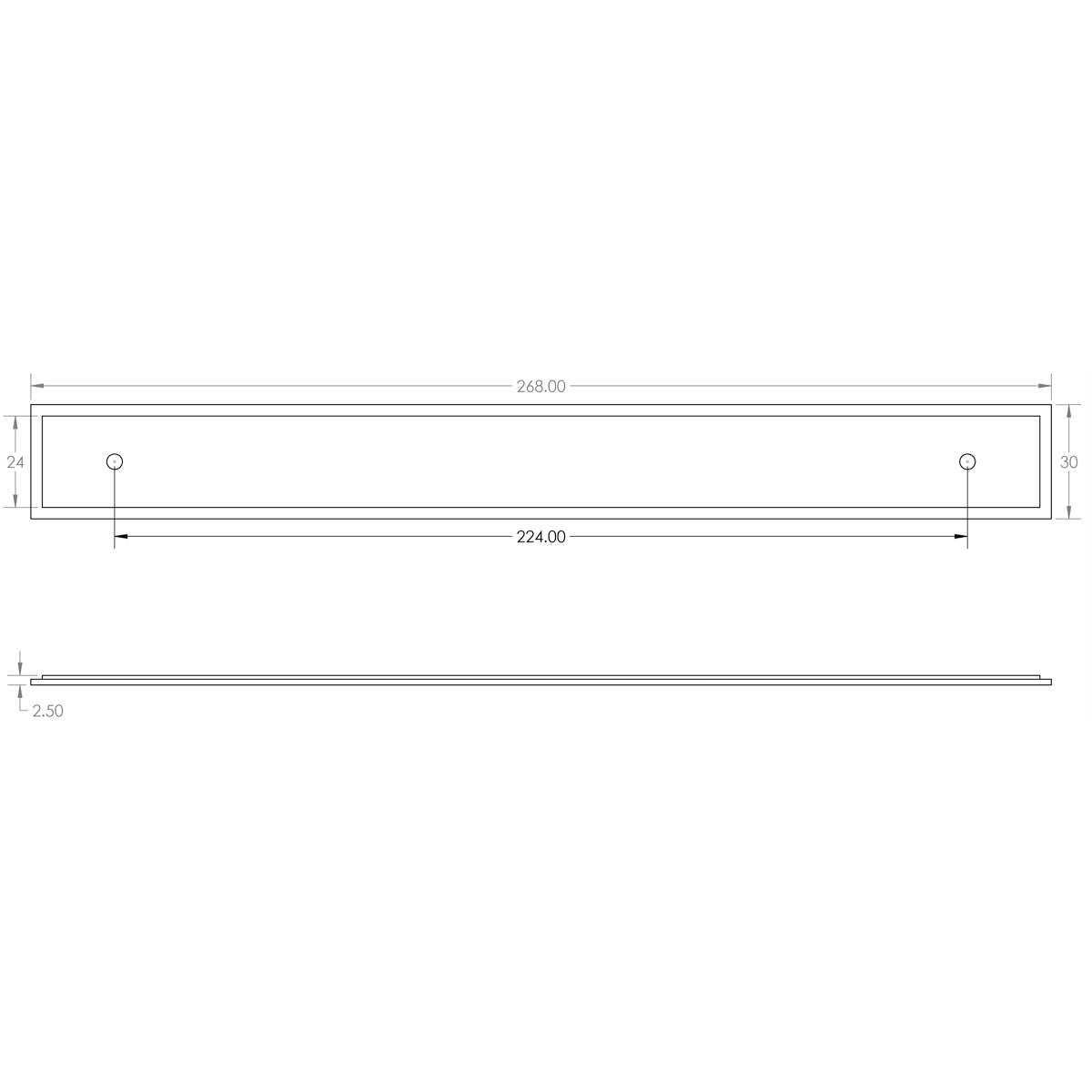 HOXTON RUSHTON CUPBOARD BACKPLATE 224HC 268x30x2.5 MBK