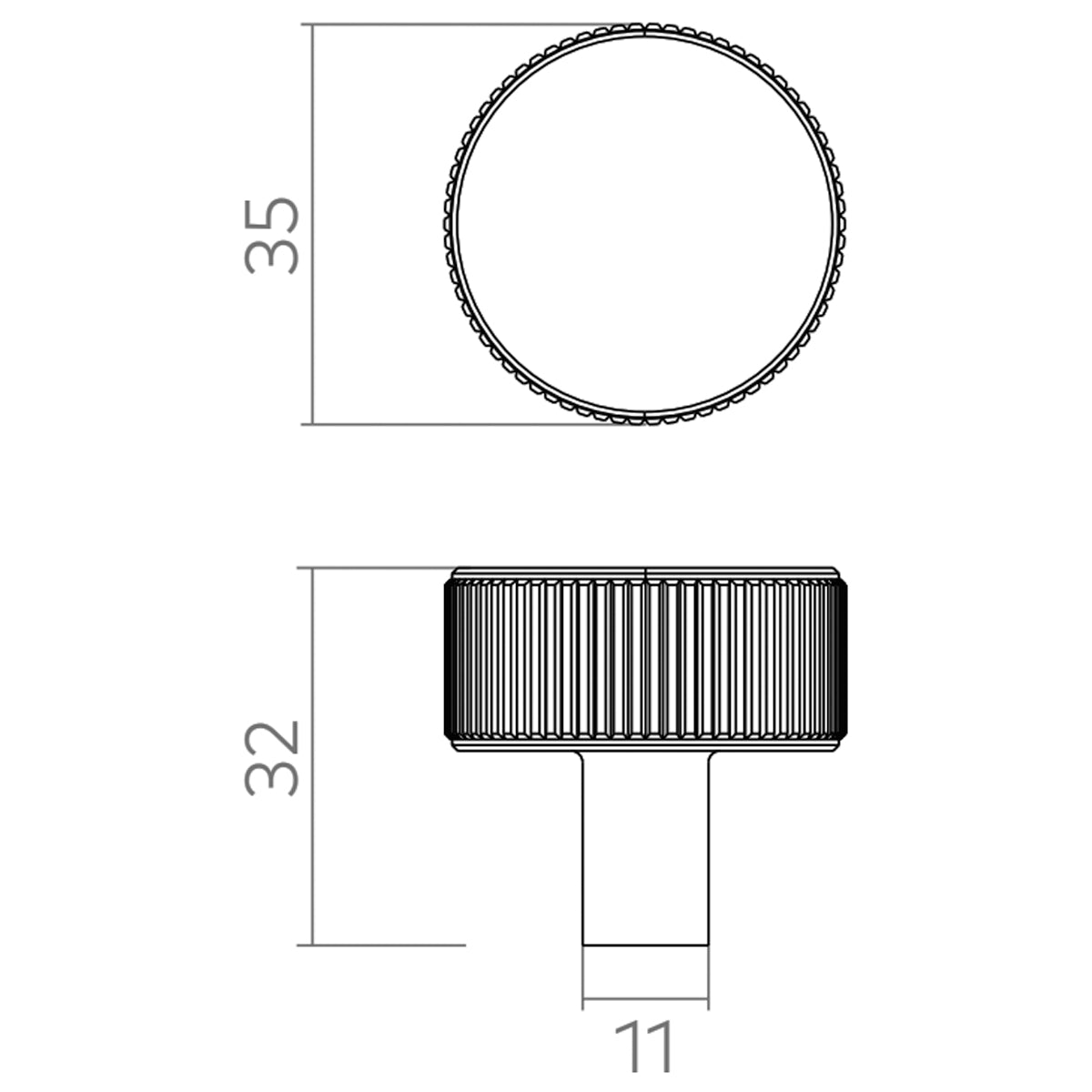 H&H HOXA KNOB D35x32 MBK - GHOK035MBL