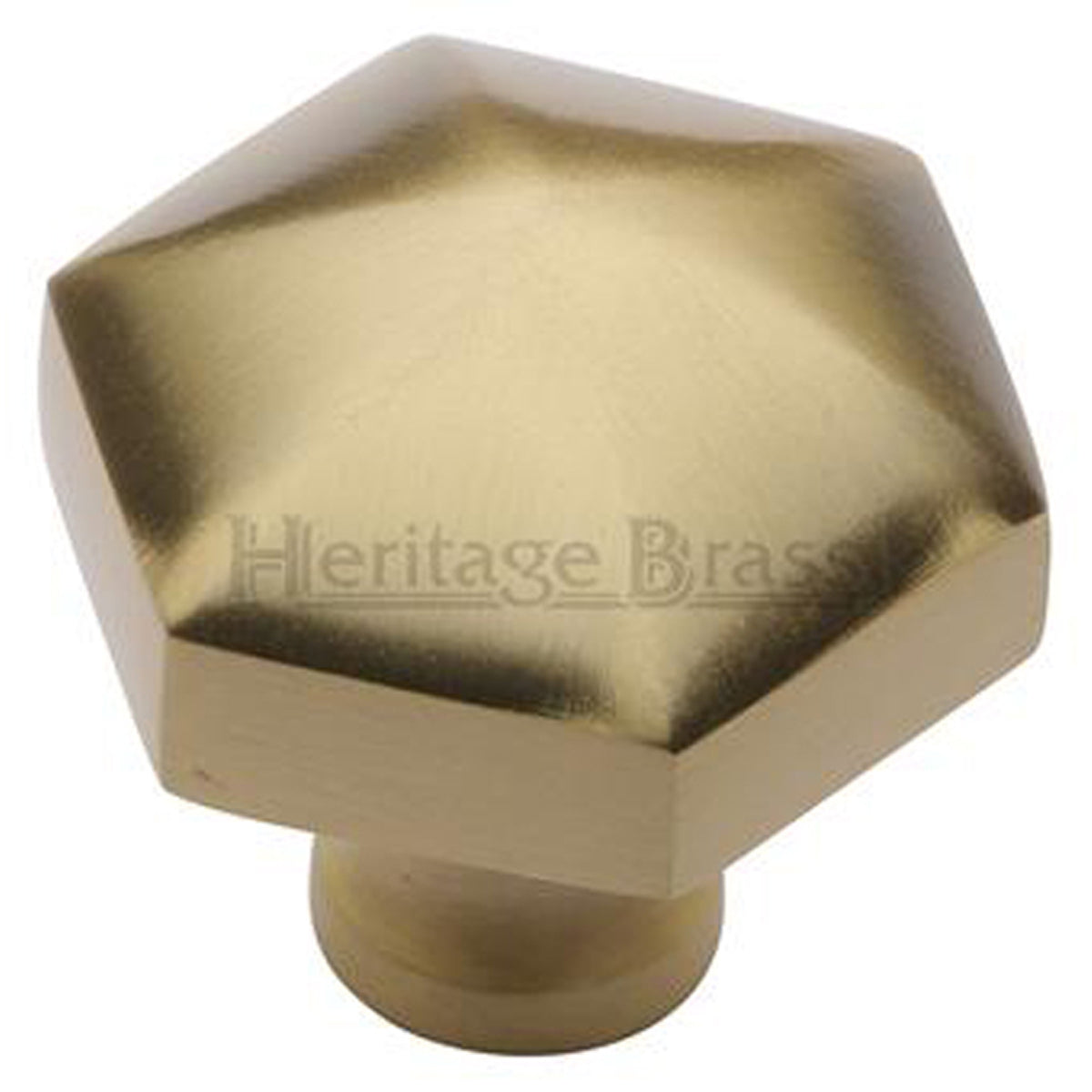 CABINET KNOB HEXAGON 32 SBR by M MARCUS LTD
