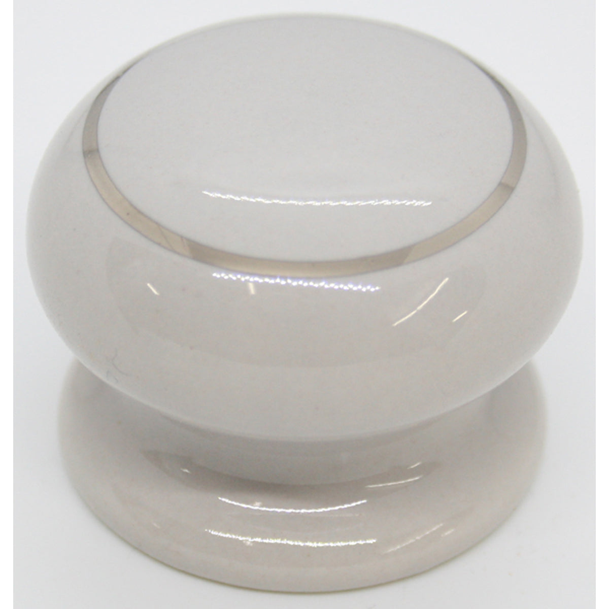 PORCELAIN KNOB D40 GREY/SIL RING by GRINDCO 464 LTD