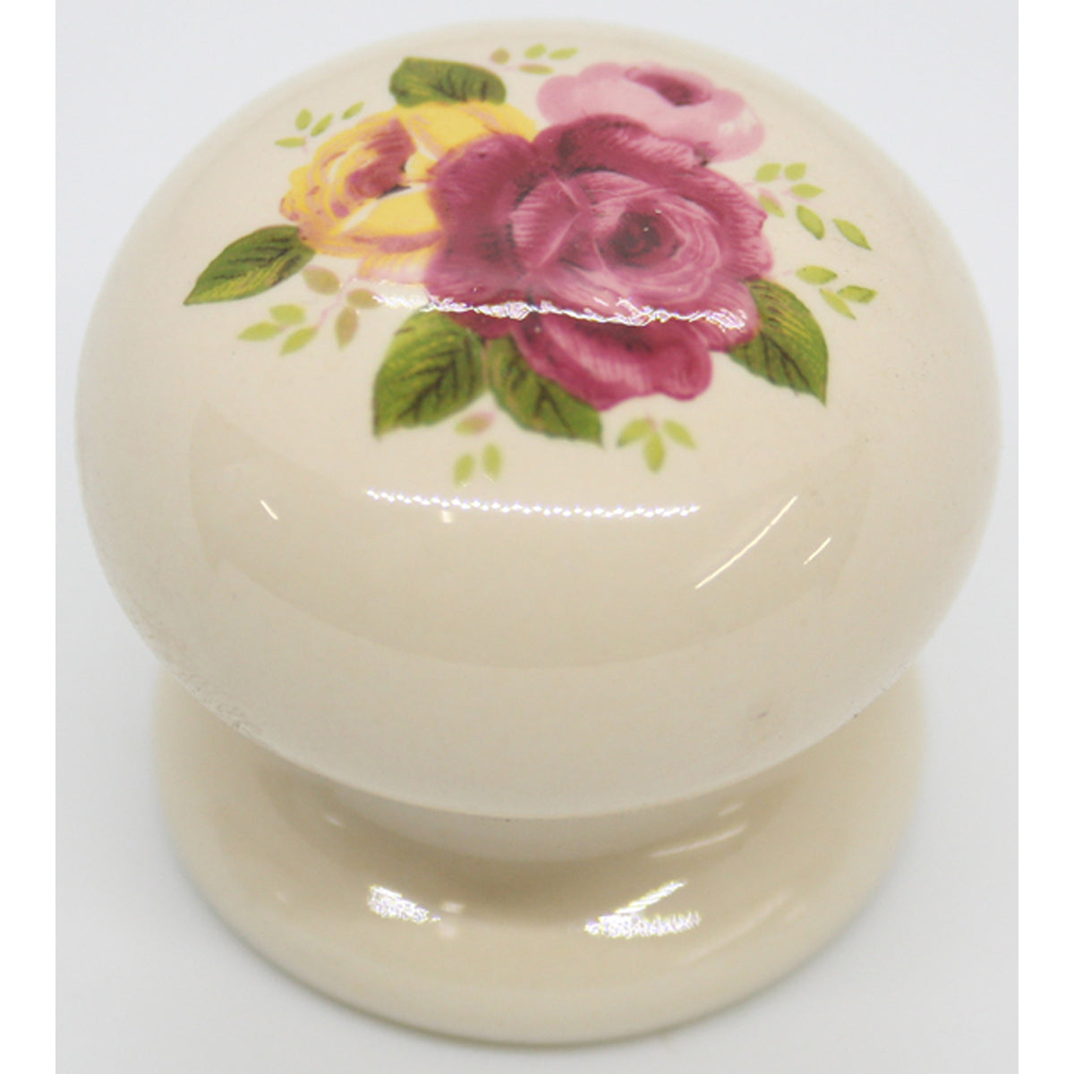 PORCELAIN KNOB D35 BEIGE/MANOR ROSE