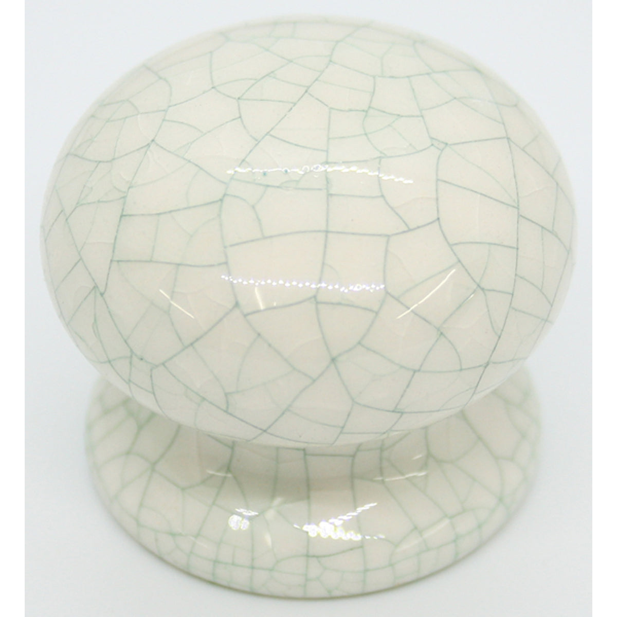 PORCELAIN KNOB D35 CRACKLE GREEN