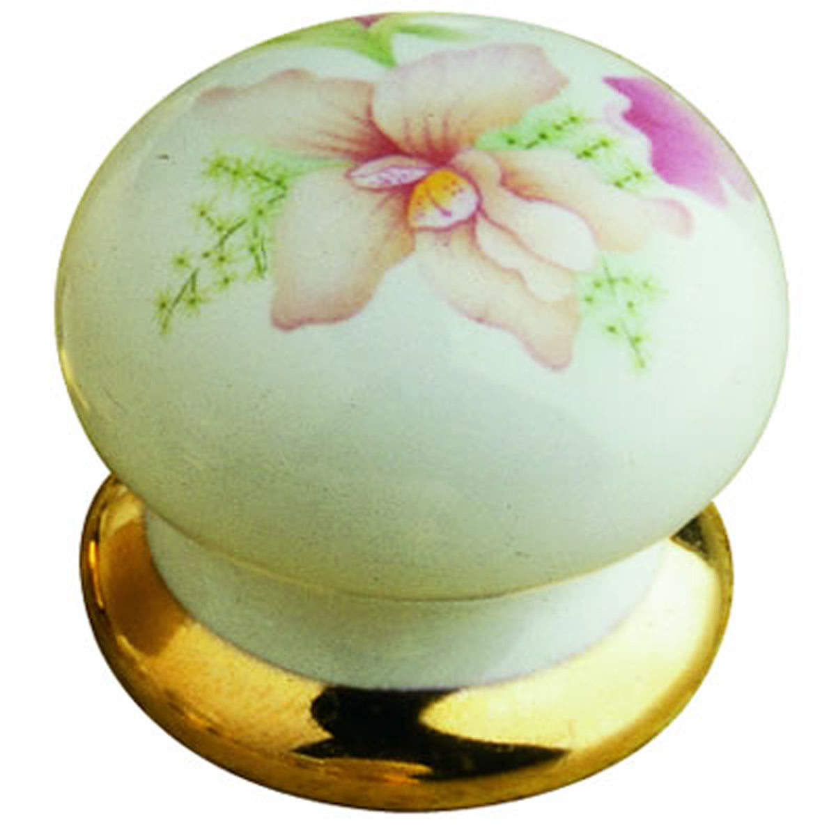 PORCELAIN KNOB D35 BEI/MEMORY+GOLD