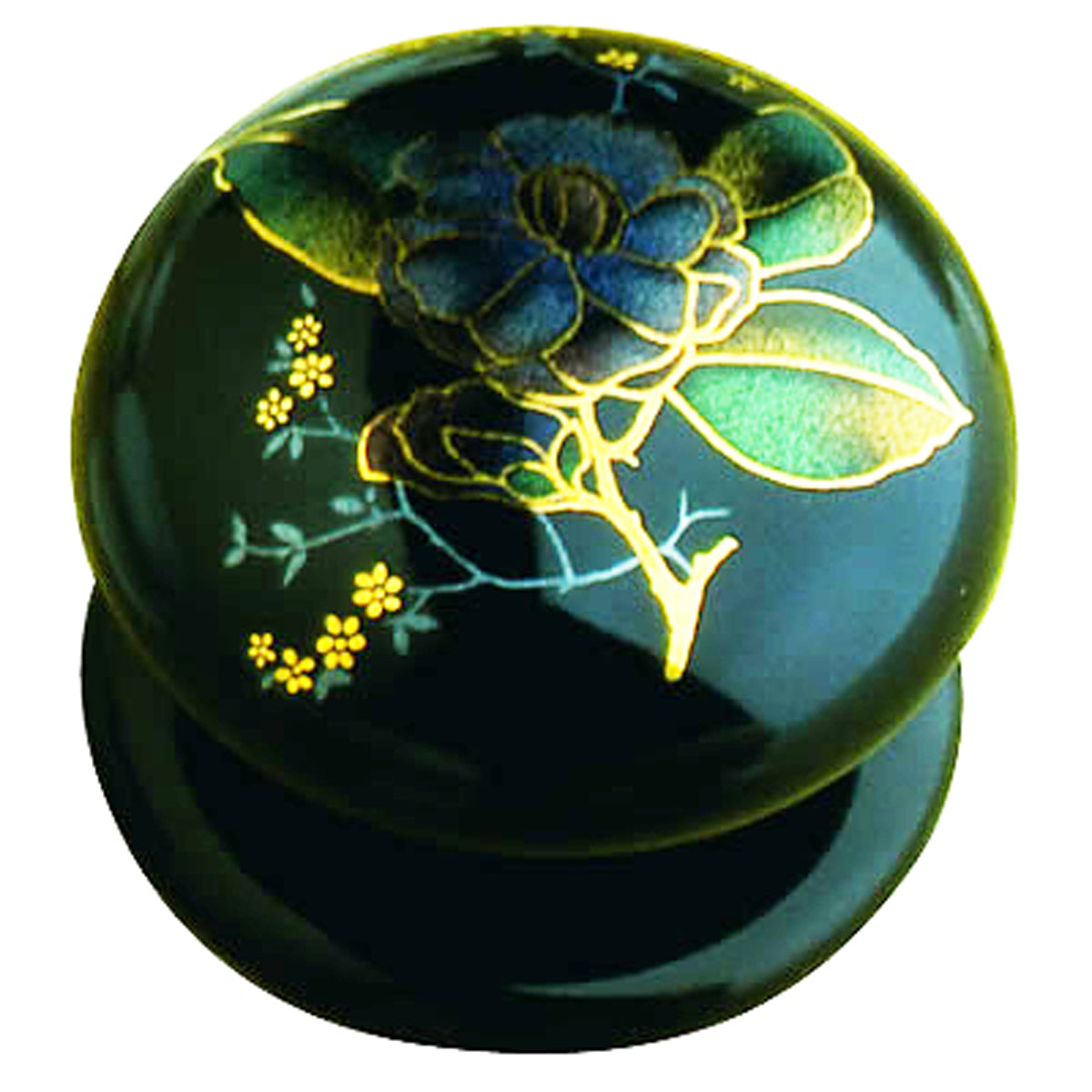 PORCELAIN KNOB D40 BLK/FLOWER