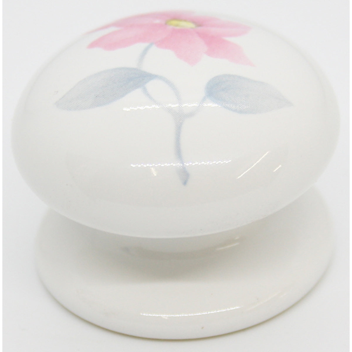 PORCELAIN KNOB D35 WHITE/CLEMINTINE
