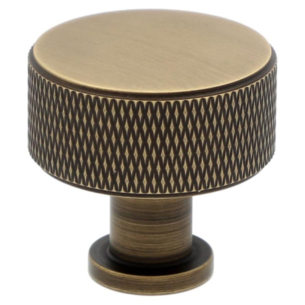 AW LUCIA KNURLED KNOB D35x34 ABR AW807K-35-AB by CARLISLE BRASS