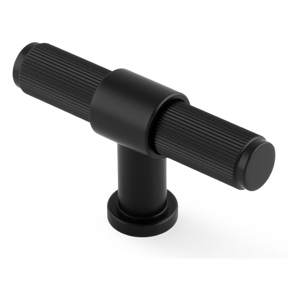 KINGSTON REEDED T-BAR CUPBOARD KNOB D19x80x44 BLK AW838R-80-BL by CARLISLE BRASS