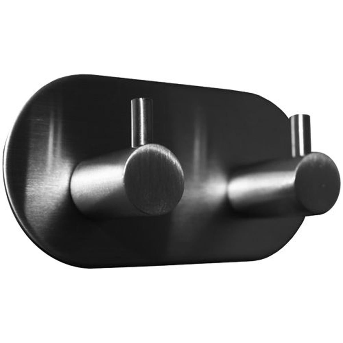 COAT HOOK SS DBL 92x48x2 SELF ADH