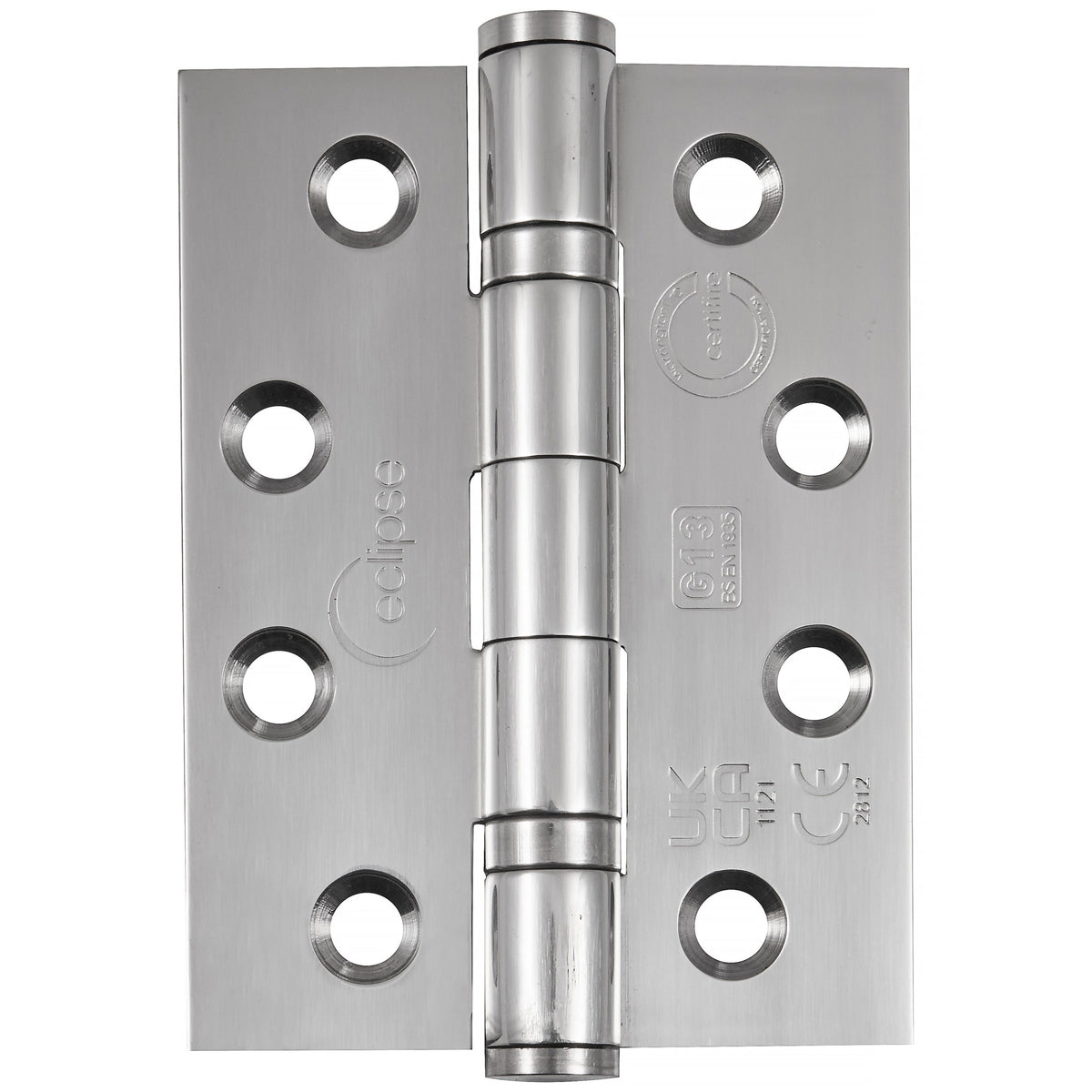 Eclipse Premium Ball Bearing Hinge G13 102x76x3mm Polished Stainless Steel | Pack of 3 | HI1252I1