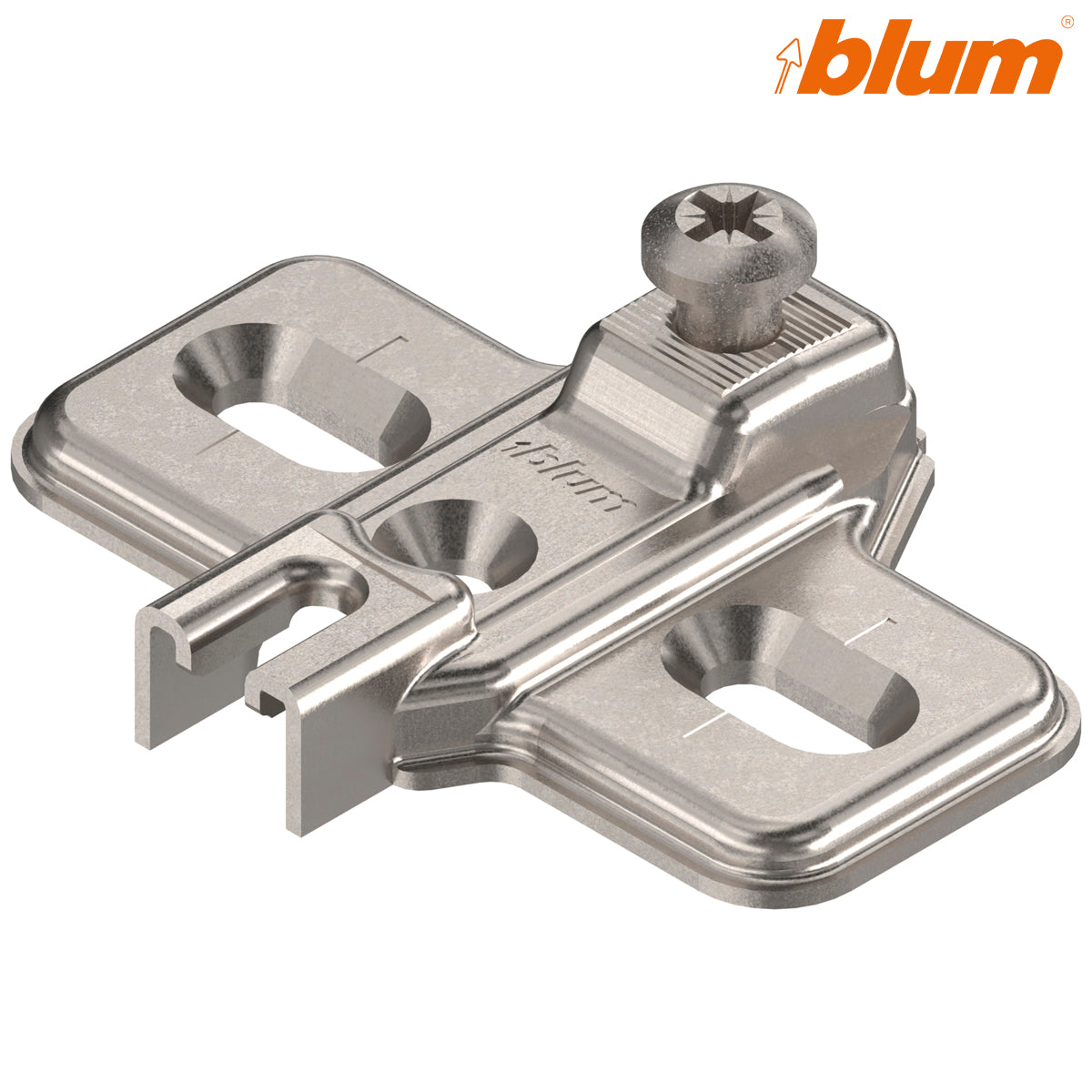BLUM MODUL CRUCIFORM MOUNTING PLATE 00 ±3 HA 08.3 ELONGATED CHIPBOARD – HI193610