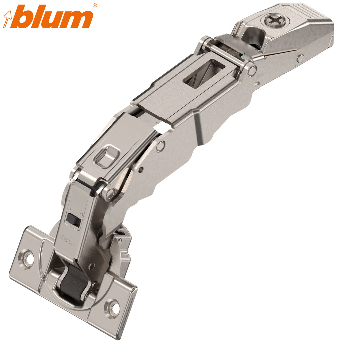 BLUM CLIP BLUMOTION WIDE HINGE 155deg 0-PROTRUSION OVERLAY SCREW-ON