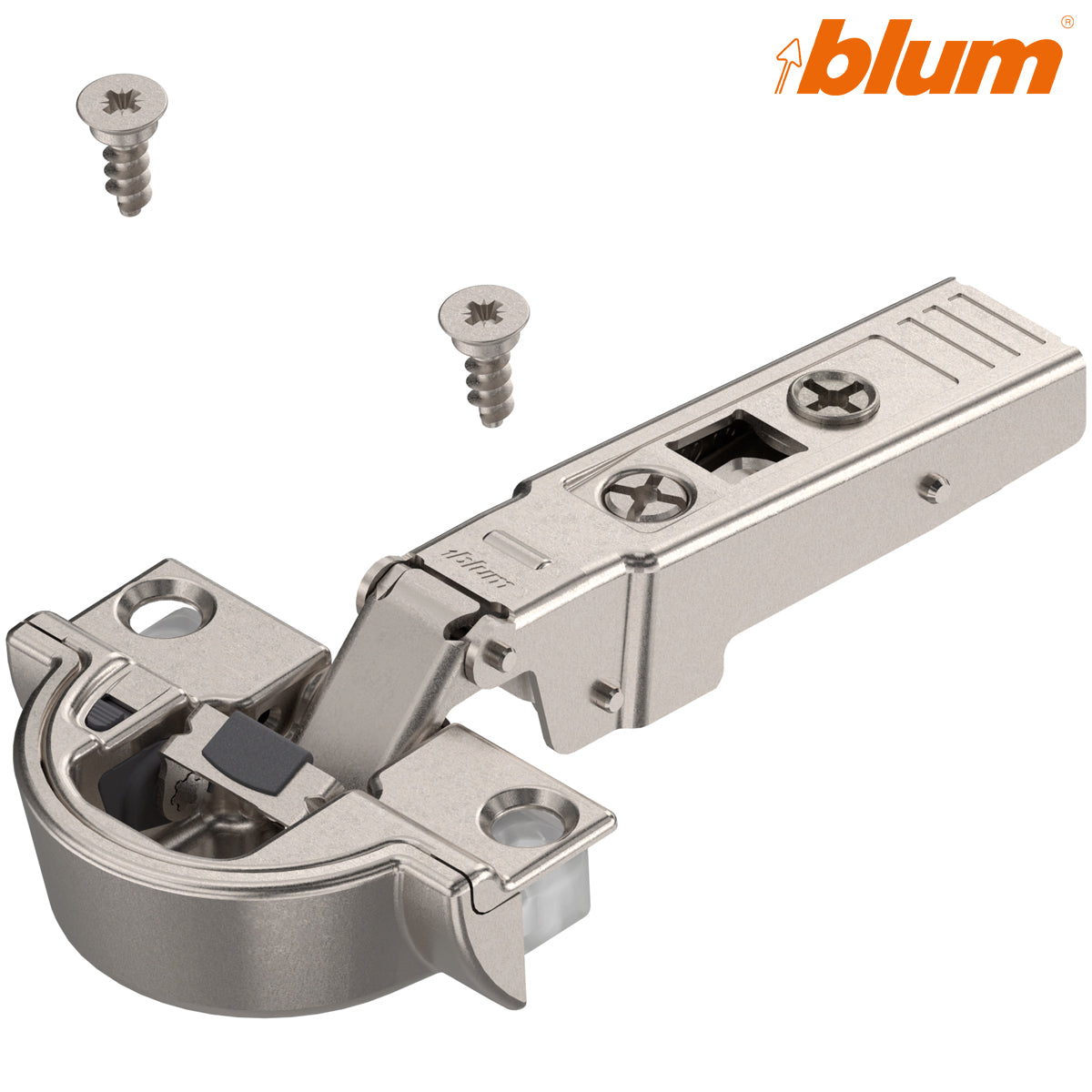 BLUM CLIP BLUMOTION ALUMINIUM HINGE 95deg OVERLAY SCREW-ON by JULIUS BLUM UK LTD
