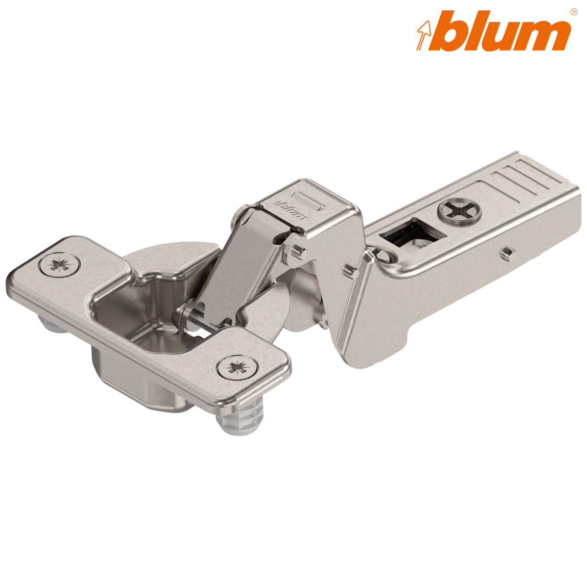 Blum 71T9780 95 degree inset sprung knock-in thick-door hinge in nickel