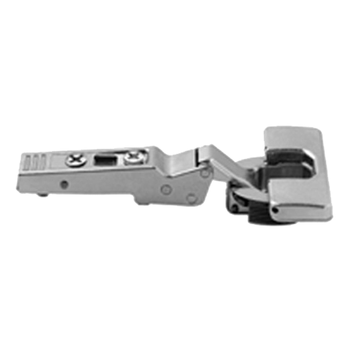 Blum 71T9650 CLIP top 95 degree half-overlay sprung screw-on profile and thick-door cabinet hinge in nickel