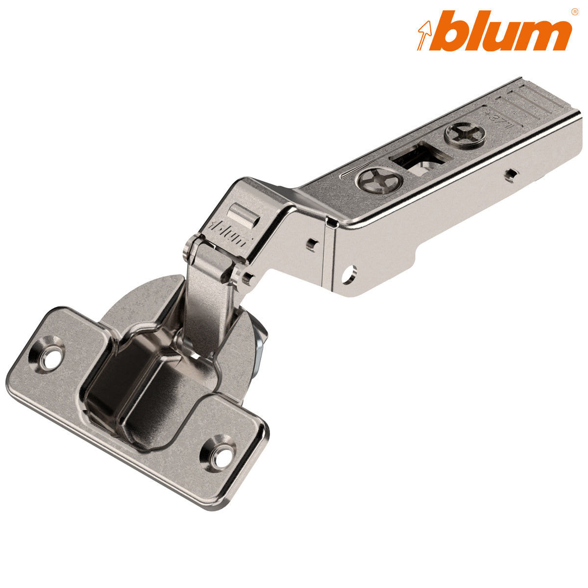 BLUM CLIP ANGLED HINGE +37deg ll OVERLAY SCREW-ON