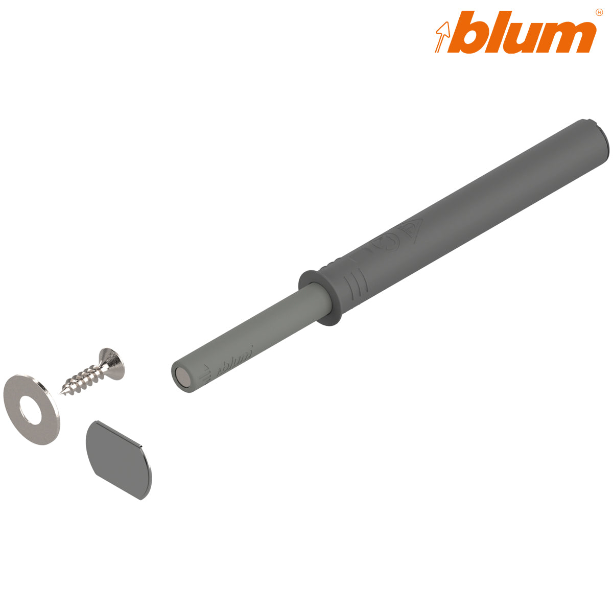 BLUM TIP-ON DOOR UNIT SET LONG PLUNGER+MAGNET GRY