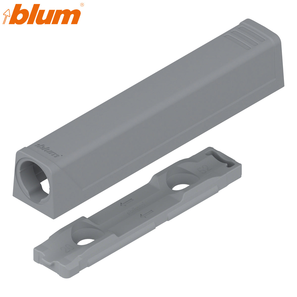 BLUM TIP-ON DOOR ADAPTER PLATE LONG HORIZONTAL SCREW GRY