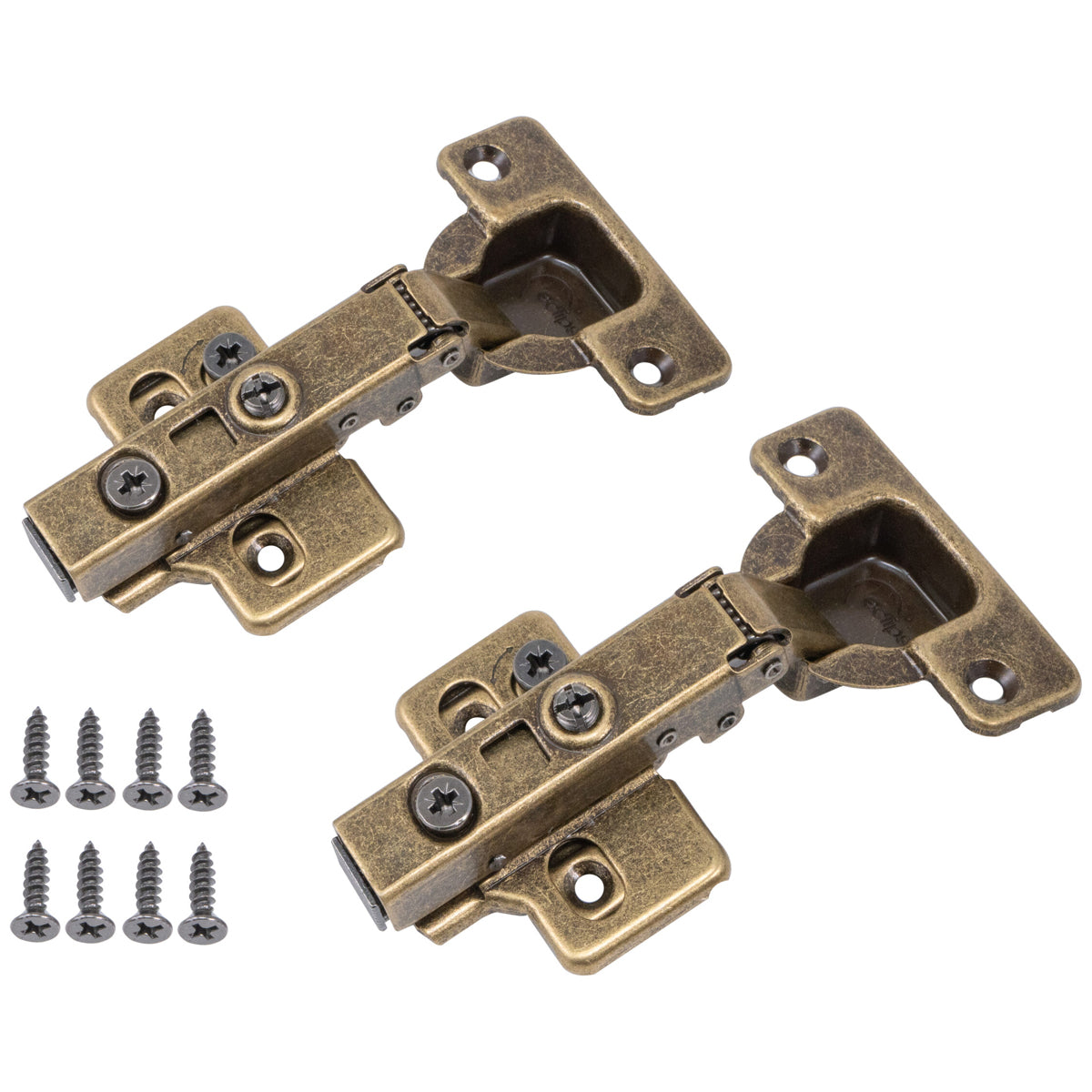 ECLIPSE 3D ADJUSTABLE CABINET HINGE CLIP ON FULL OVERLAY SOFT CLOSE 105deg 35 AGBR PR