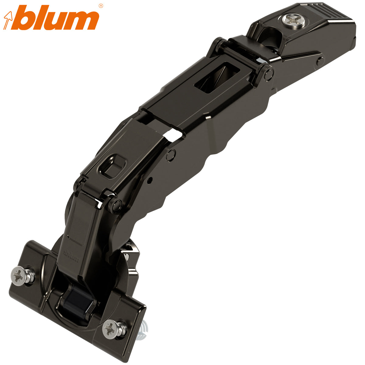 BLUM CLIP WIDE HINGE 0-PROTRUSION 155deg OVERLAY UNSPRUNG SCREW-ON ONYX