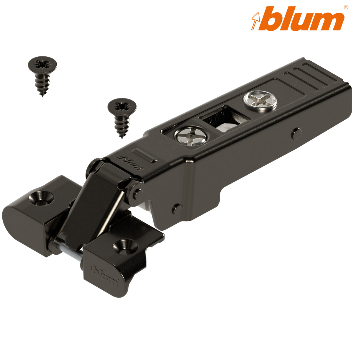 BLUM CLIP CLOSED HINGE 95DEG ALU OVERLAY SCREW-ON ONYX