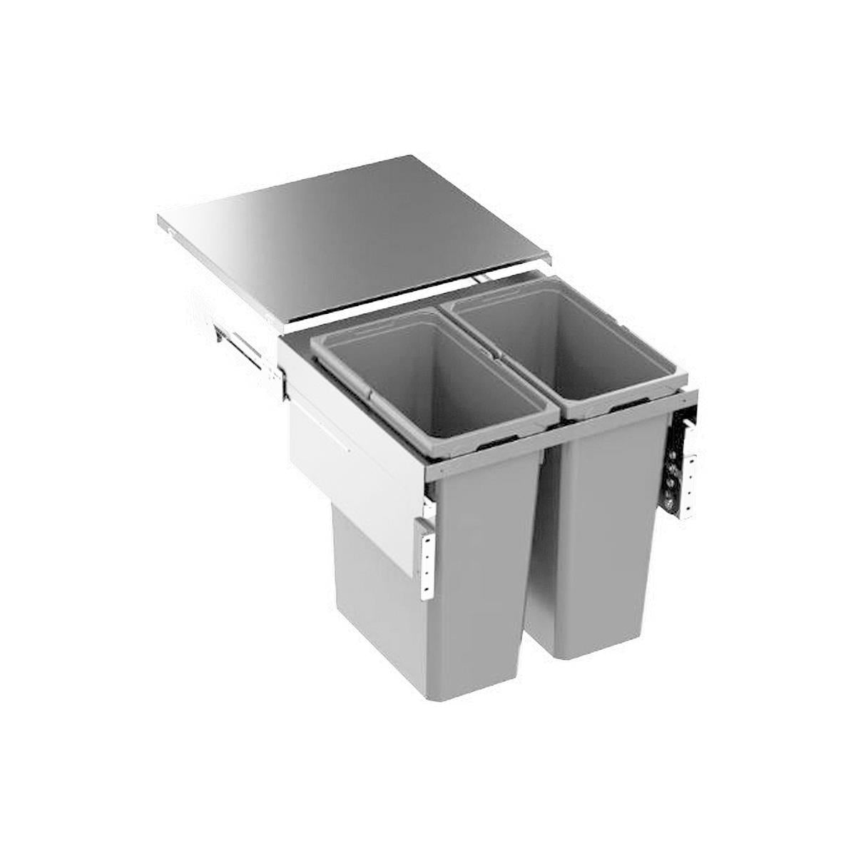 VS ENVI SPACE XX PRO S WASTE BIN 2x44L 476x600 LGY