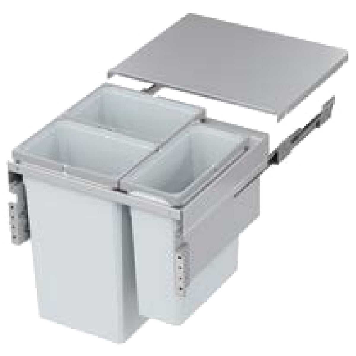VS ENVI SPACE XX PRO WASTE BIN 2x35L 1x21L 515x600 LGY