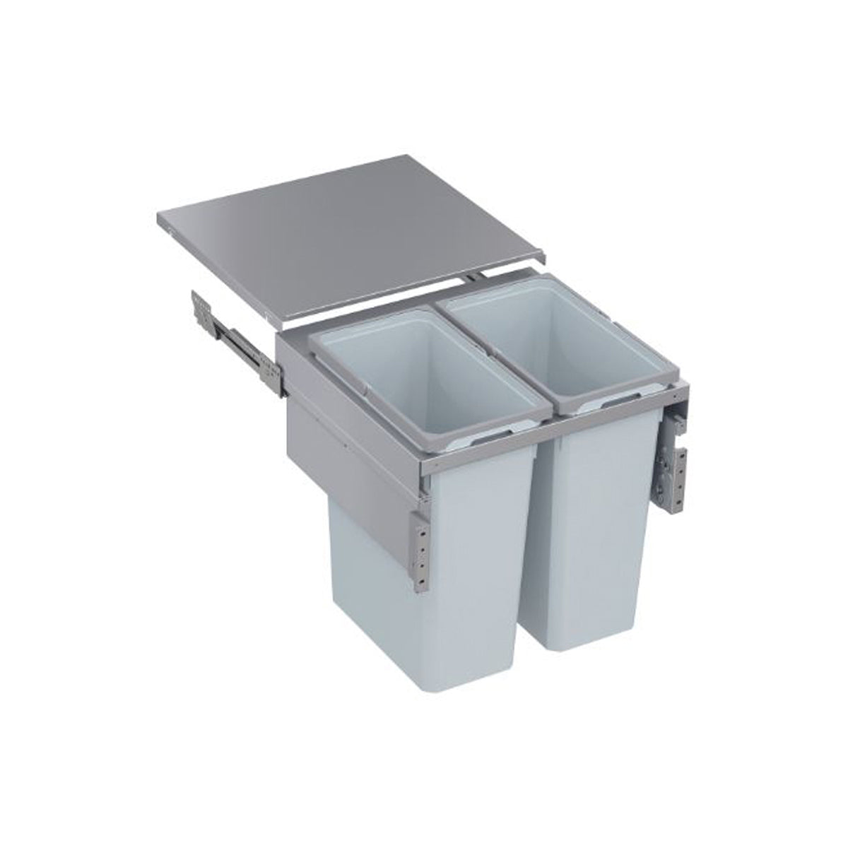 VS ENVI SPACE XX PRO WASTE BIN 2x44L 515x600 LGY